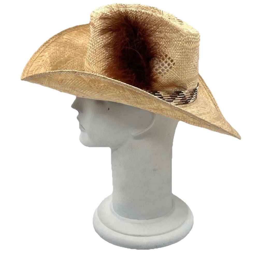 Vintage Stetson Roadrunner Straw Cowboy Hat • 1970s Western • Size 6 ¾ - Picture 3 of 9